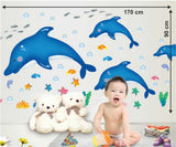 Kids Room Baby Nursery Cartoon Dolphins Star Fish Underwater Creatures Decal