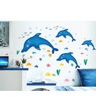 Kids Room Baby Nursery Cartoon Dolphins Star Fish Underwater Creatures Decal