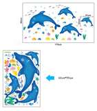 Kids Room Baby Nursery Cartoon Dolphins Star Fish Underwater Creatures Decal