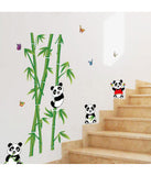 Nursery School Kids Baby Room Cute Little Animals Panda on Bamboo Trees