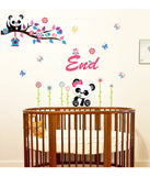 Animals Cute Girl Owl Panda for Baby Kids Cradle Backdrop Flowers and Nursery Butterflies Decals