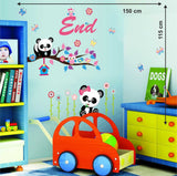 Animals Cute Girl Owl Panda for Baby Kids Cradle Backdrop Flowers and Nursery Butterflies Decals