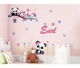 Animals Cute Girl Owl Panda for Baby Kids Cradle Backdrop Flowers and Nursery Butterflies Decals