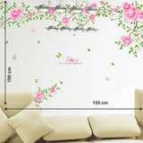 Roses Floral Love Vine Romantic Pink Valentine's Day Design for Bedroom Walls