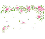 Roses Floral Love Vine Romantic Pink Valentine's Day Design for Bedroom Walls