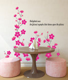 Flowers in Pink Self-Adhesive Beautiful Art for Home Skirting Border Decal