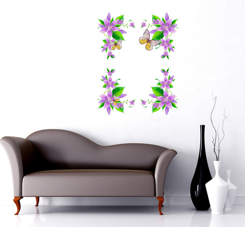 Flowers in Purple Border Design TV Background Design Vinyl