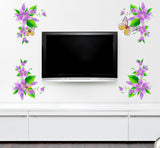 Flowers in Purple Border Design TV Background Design Vinyl