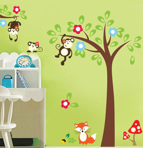 Kids Room Happy Monkeys Jungle Scene