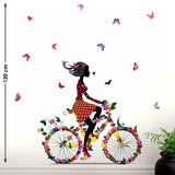 Bicycle with Flowers & Girl