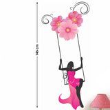 Pretty Girl Swinging with Flowers