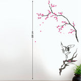 Wall Decals Double Sheet Crane with Floral Branch