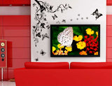 TV Background Black Vine & Butterflies