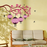 Pink Chinese Lamps with Branch -Double Sheet