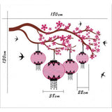 Pink Chinese Lamps with Branch -Double Sheet