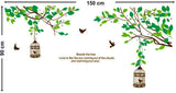 Branches with Green Leaves and Birds