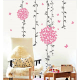 Pink Butterflies and Floral Decal