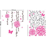 Pink Butterflies and Floral Decal