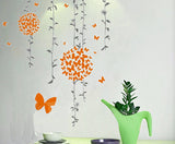 Orange Butterflies Bathroom Decal