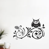 Black Owl on Spiral Design