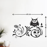 Black Owl on Spiral Design