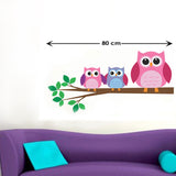 Three Owls on Branch