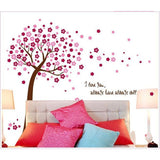 Love Tree Pink Blowing Leaves