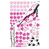 Pink Flower Branch with Birds